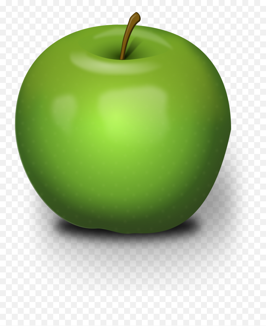 Beautiful Green Apple Clipart Free Image - Green Apple Drawing Transparent Emoji,Apple Clipart