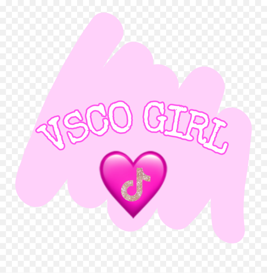 Tiktok Vsco Girl Heart Sticker - Tiktok Logo Pink Heart Emoji,Pink Tiktok Logo
