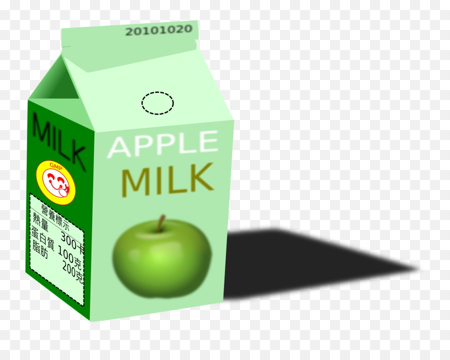 Free Clip Art - Apple Juice Packaging Box Emoji,Milk Clipart