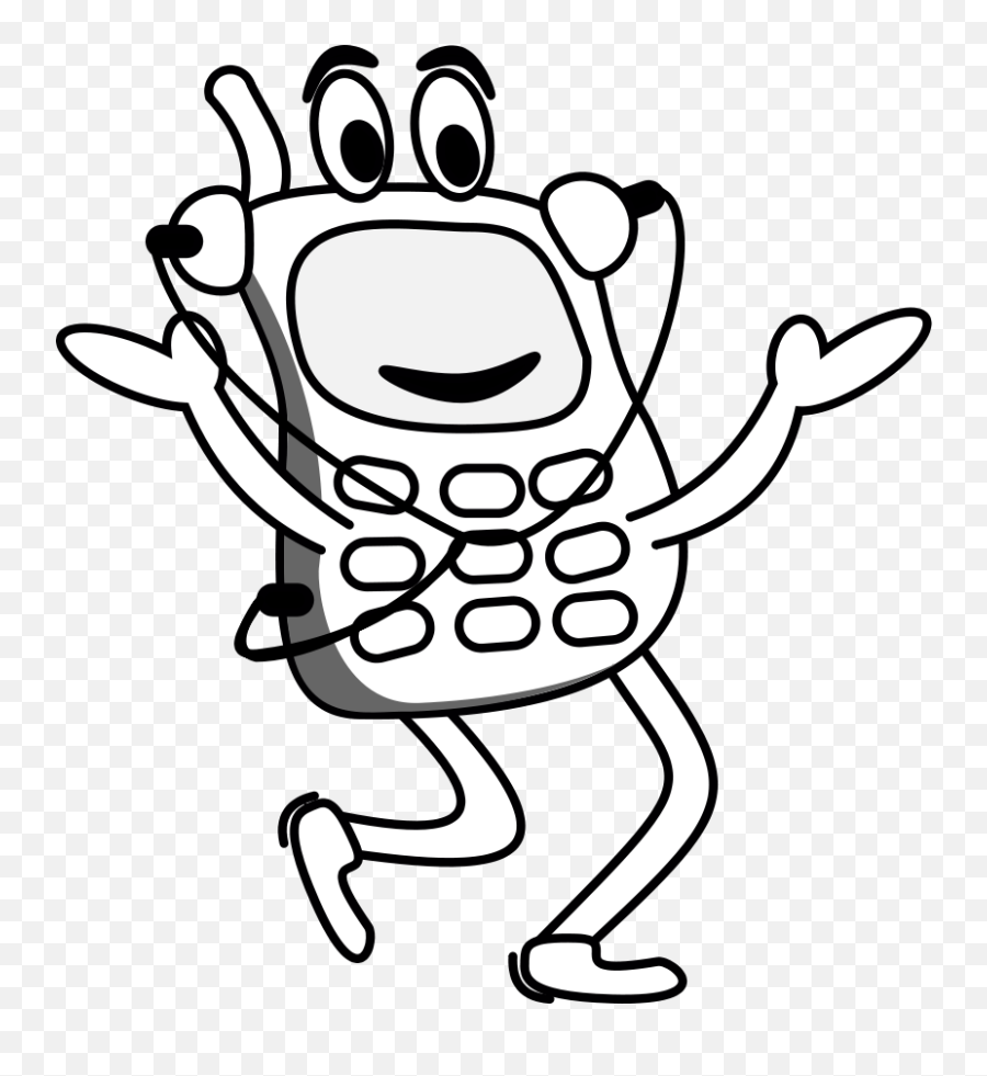 Free Cell Phone Clipart Download Free Clip Art Free Clip - Cartoon Mobile Clipart Black And White Emoji,Cell Phone Clipart