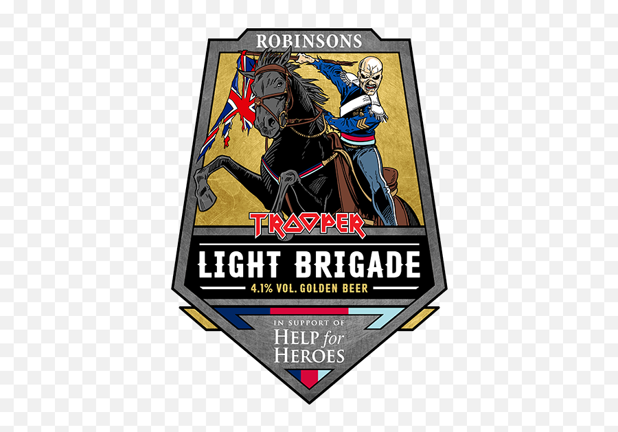 Robinsons Iron Maiden And Help For Heroes Join Forces To - Iron Maiden Trooper Beer Light Brigade Emoji,Iron Maiden Logo Png