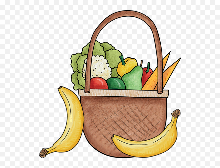 Basket Of Fruit And Vegetables - Clipart Vegetable And Fruit Emoji,Vegetables Clipart