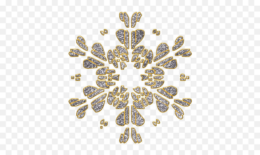 Shimmery Snowflake 10 Graphic By Sharon Grant Emoji,Gold Snowflakes Png
