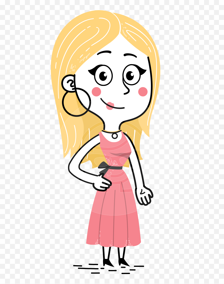 Flat Hand Drawn Girl Cartoon Vector Character Aka Maura Graphicmama Emoji,Maura Transparent
