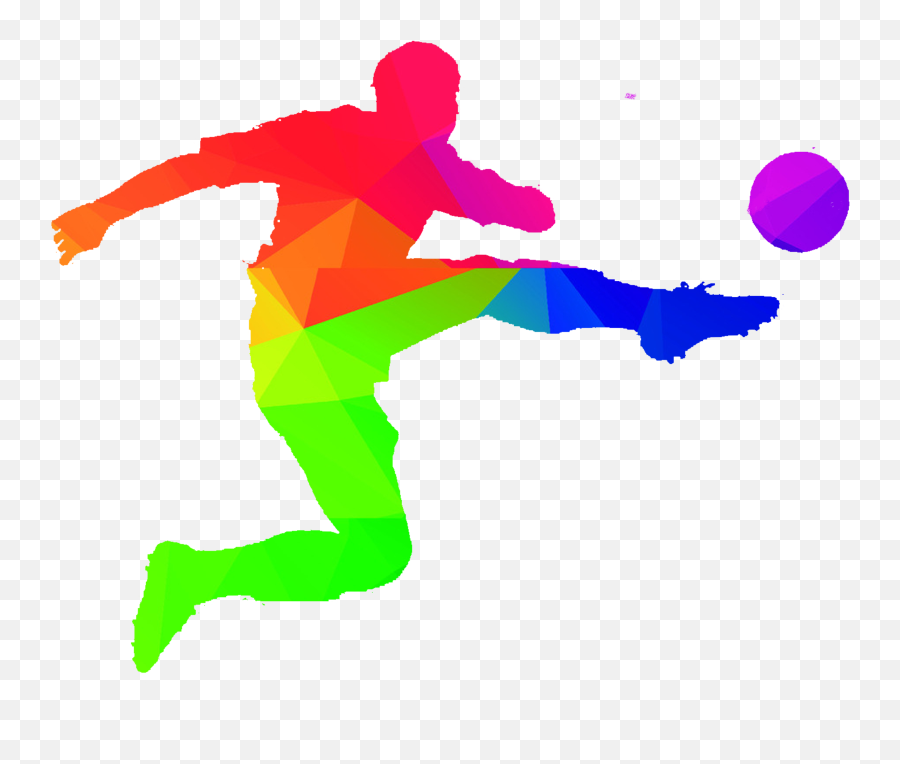 Colors Clipart Football Player - Transparent Soccer Emoji,Football Player Silhouette Png