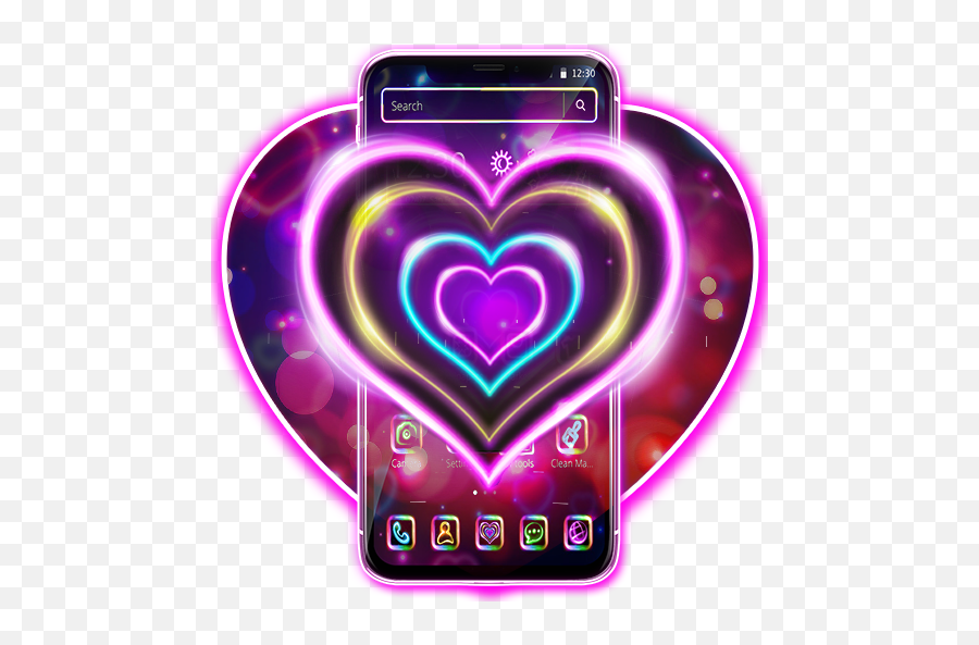 Neon Lightning Heart Theme Apk 112 - Download Apk Latest Emoji,Neon Heart Png