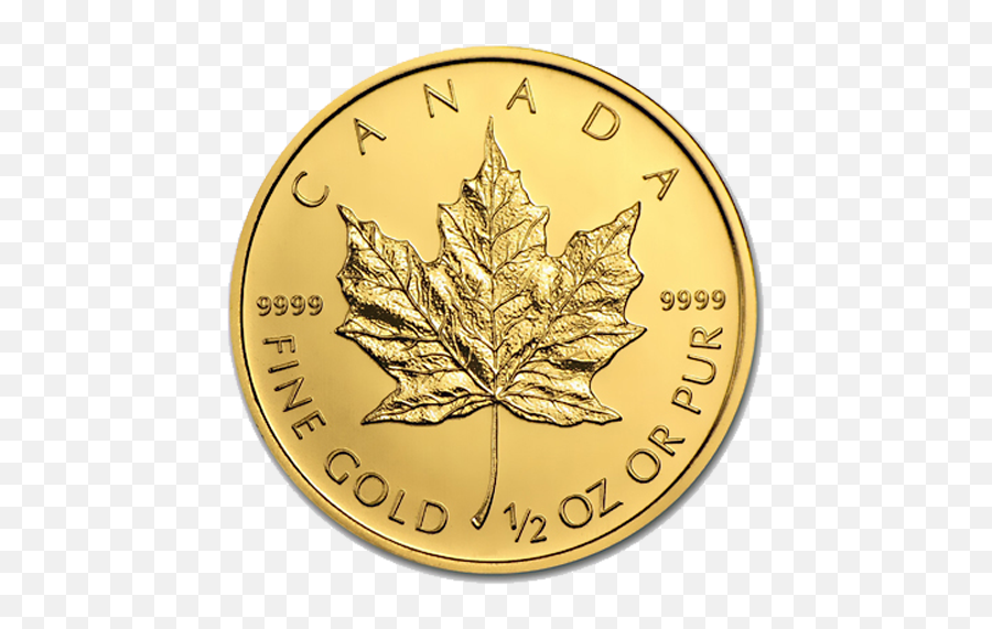 Download Hd Canadian Gold Maple Leaf - Maple Leaf Gold Coin Emoji,Canadian Leaf Png