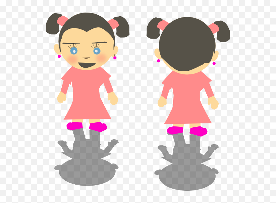 Cartoon Pictures Of Little Girls - Kid Girl Back Clipart Emoji,Little Girl Clipart