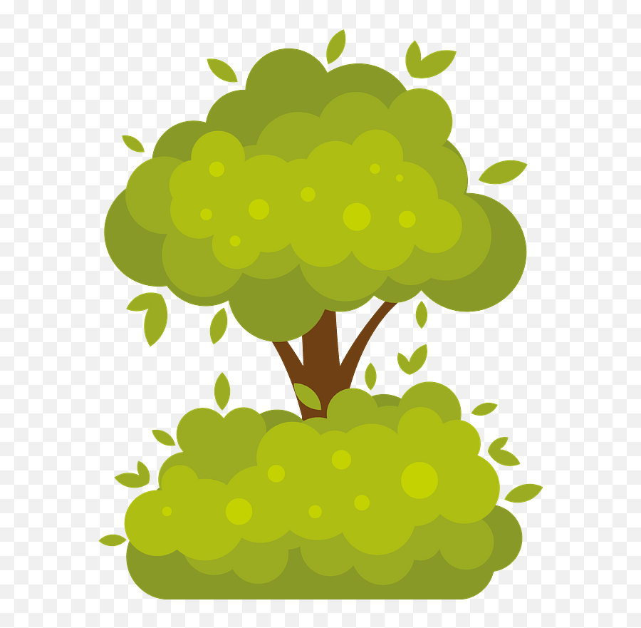 Tree In The Bush Clipart - Trees And Bushes Clipart Transparent Emoji,Bush Clipart