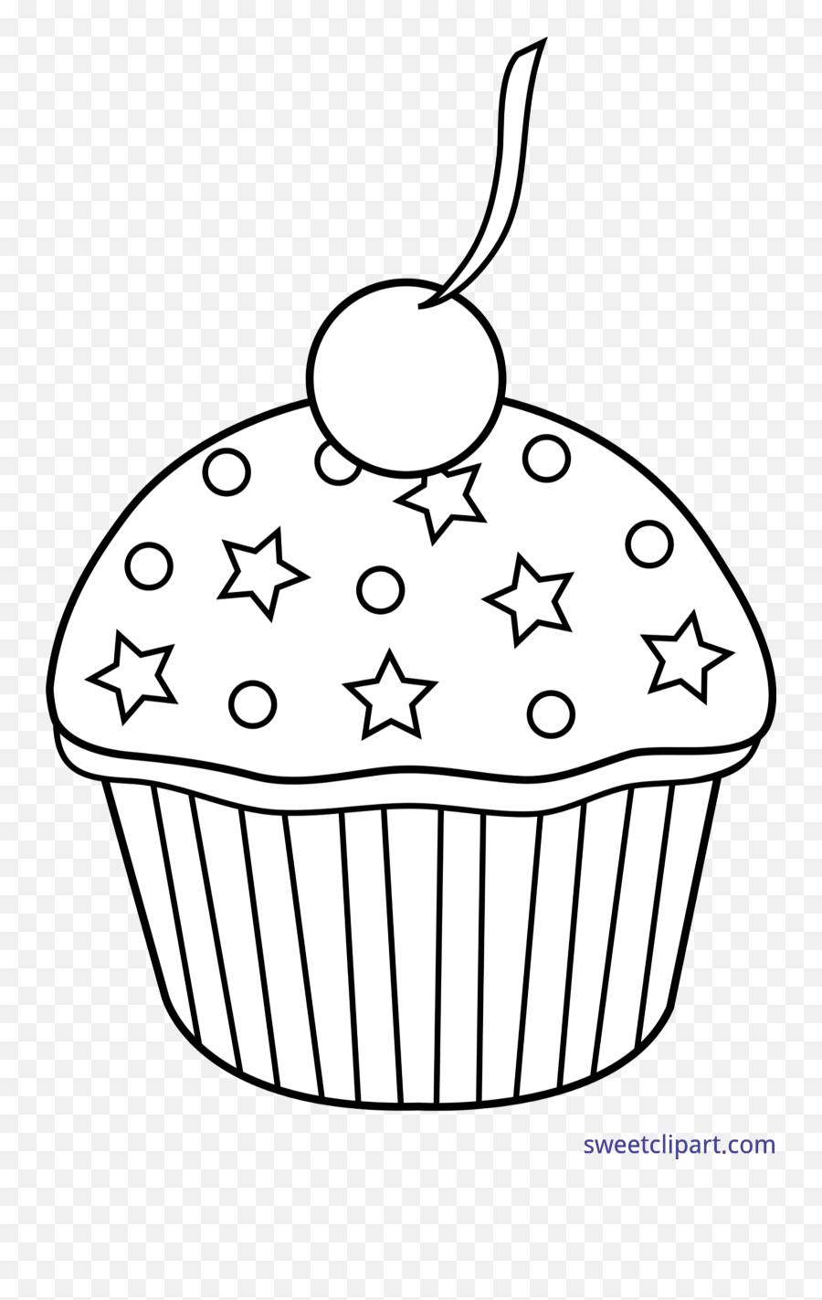 Download Cupcake Sprinkles Cherry - Clip Art Food Black And White Emoji,Sprinkles Clipart