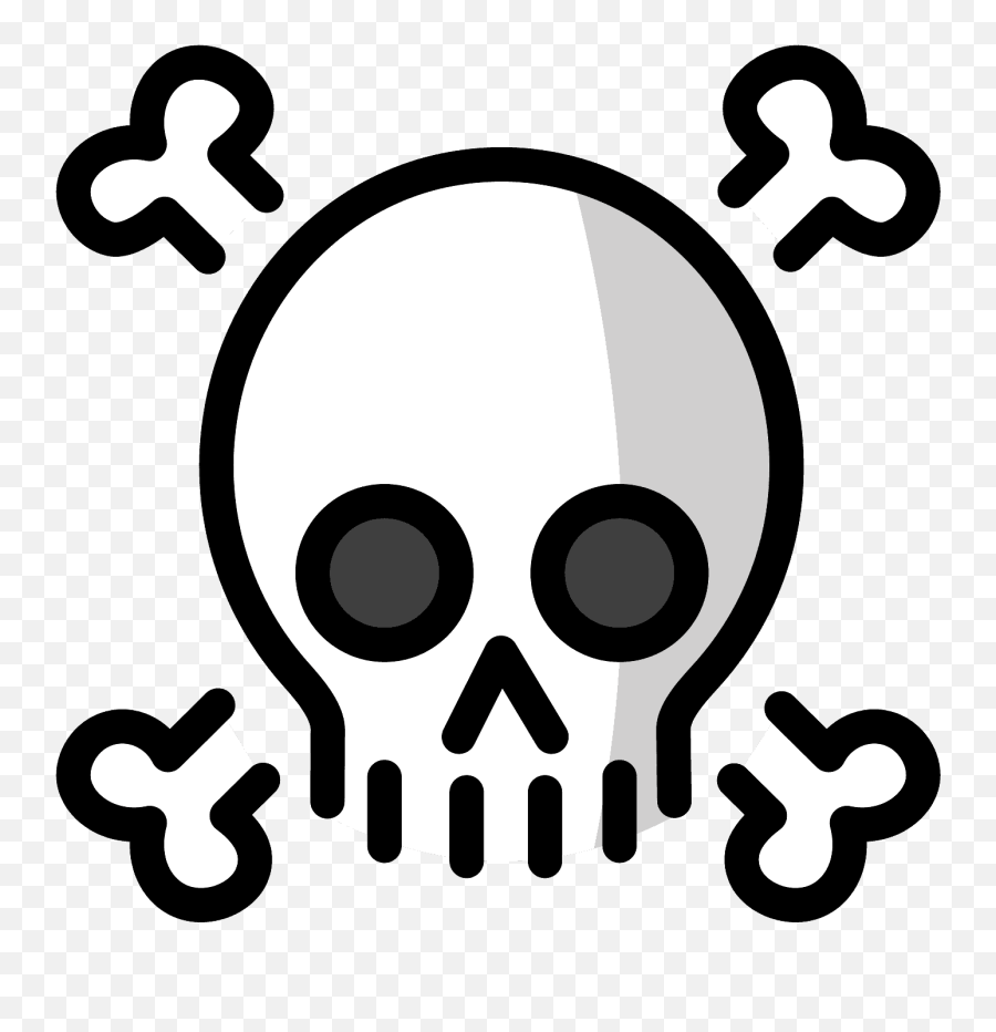 Skull And Crossbones - Skull With Bones Emoji,Skull Emoji Png