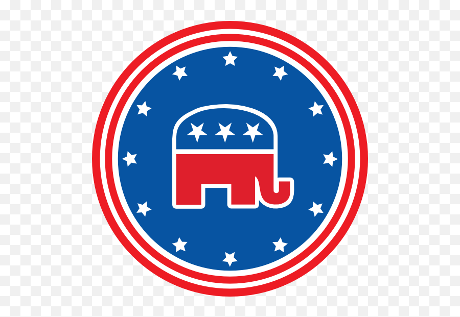 Republican Party Elephant Printed Circle Sticker - Movado Masino Diamond Emoji,Republican Logo