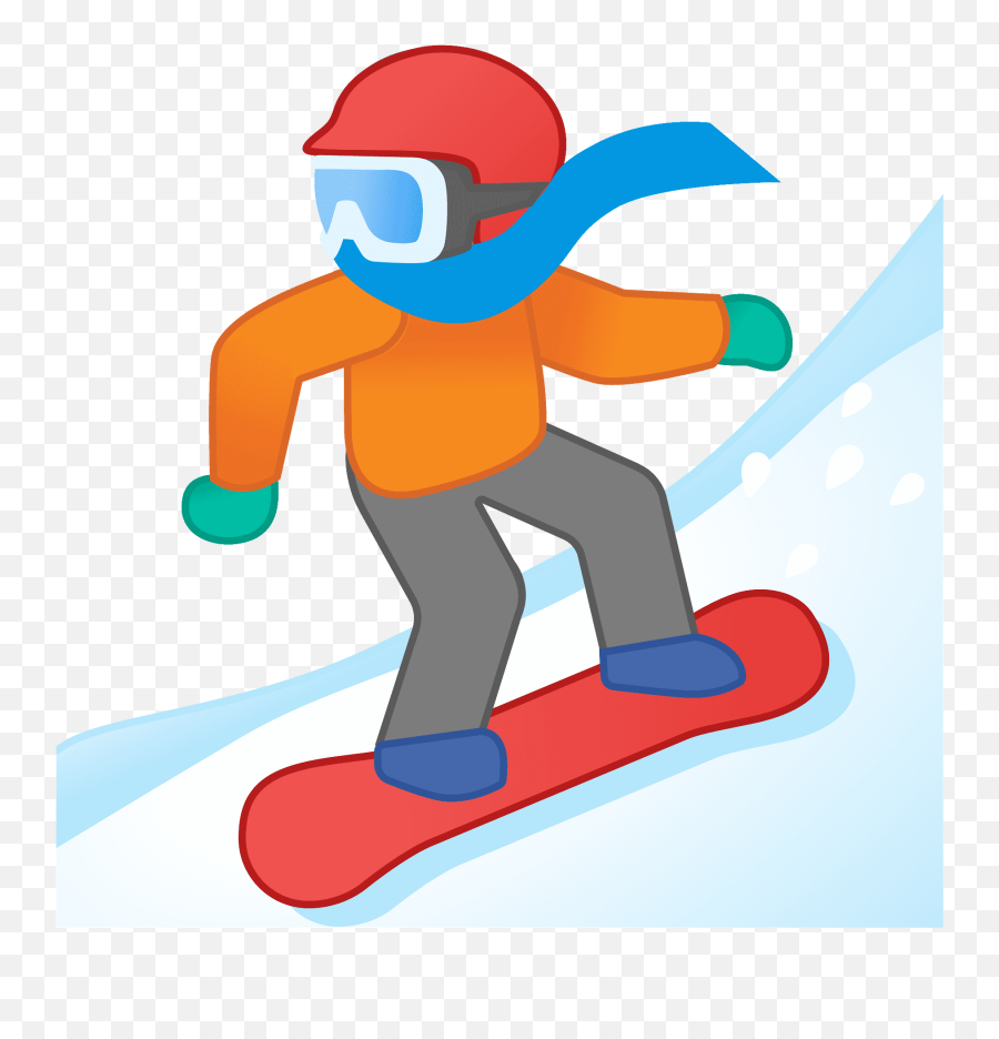 Snowboarder Emoji Clipart - Uomo Sullo Snowboard,Snowboarders Clipart