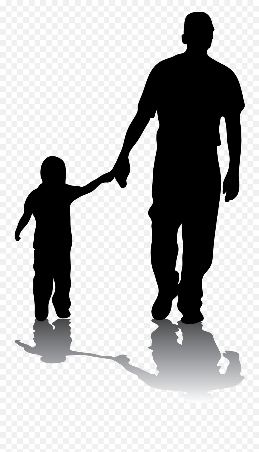 Father Silhouette Son Daughter Family - Father Png Download Clipart Father And Son Png Emoji,Family Walking Png