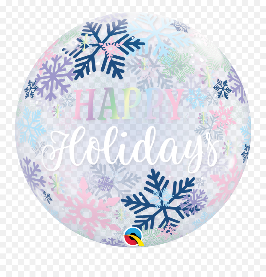 Qualatex 22 Bubble Balloon Happy Holiday Snowflakes - Balloon Emoji,Snowflakes Png Transparent