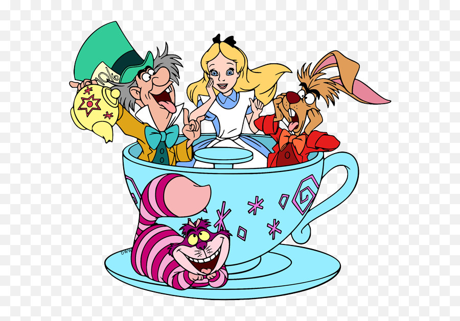 March Hare And Mad Hatter Clip Art - Clip Art Alice In Wonderland Tea Cups Emoji,Alice In Wonderland Clipart