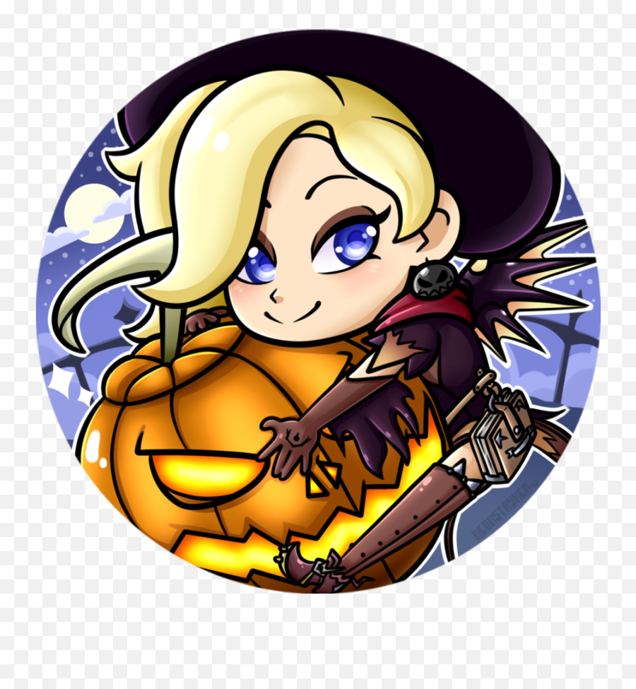 Halloween Mercy Icon By Neonstryker - Cute Mercy Discord Witch Mercy Icon Emoji,Discord Icon Png