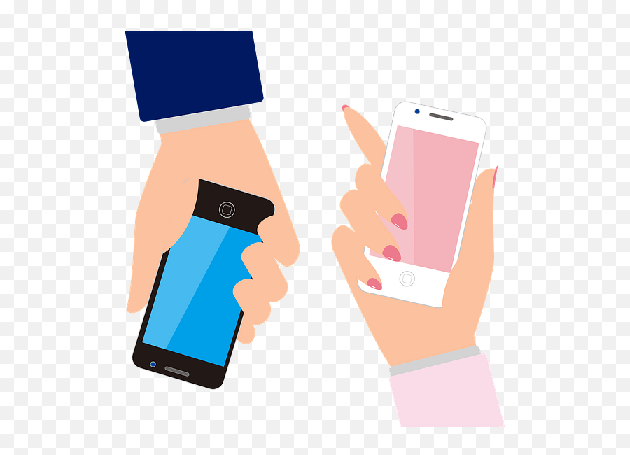 Hands Are Holding Smartphones Clipart - Camera Phone Emoji,Smartphone Clipart