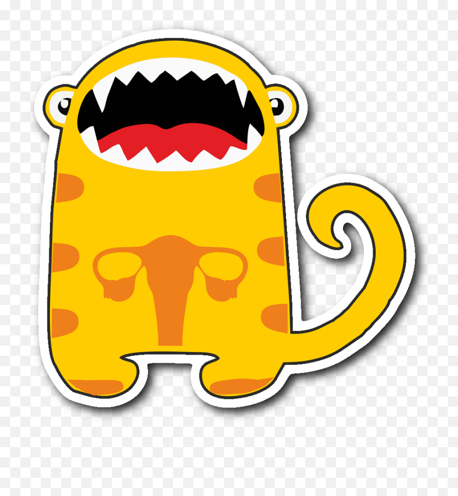 Endometriosis Monster Sticker - Happy Emoji,Cornhole Clipart
