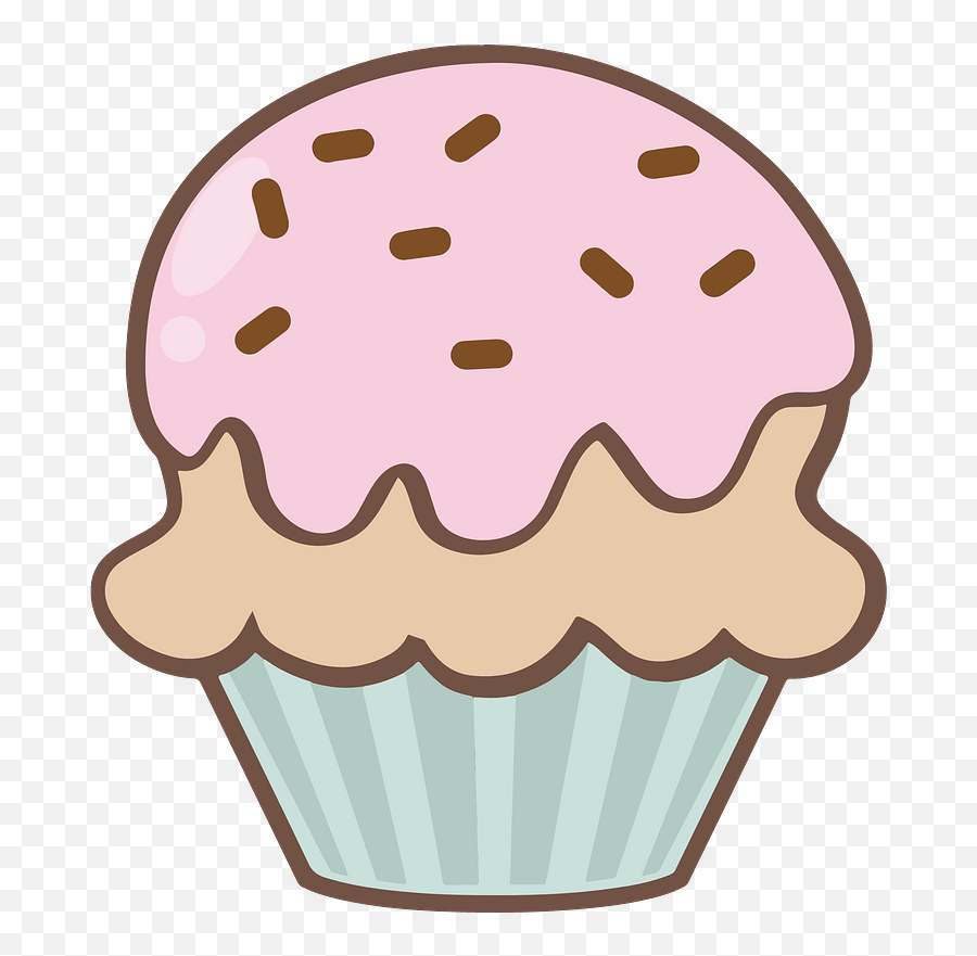 Pink Frosting And Sprinkles Clipart - Cute Dessert Clipart Png Emoji,Sprinkles Clipart