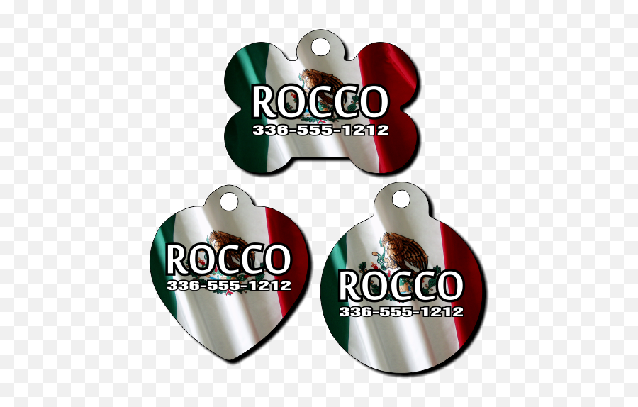 Personalized Mexico Flag Background Pet Tag For Dogs And Cats - Free Shipping Pt317 Language Emoji,Mexico Flag Png