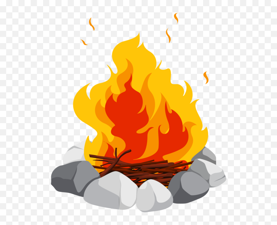 Campfire Bonfire Clip Art - Cartoon Campfire Png Emoji,Campfire Clipart