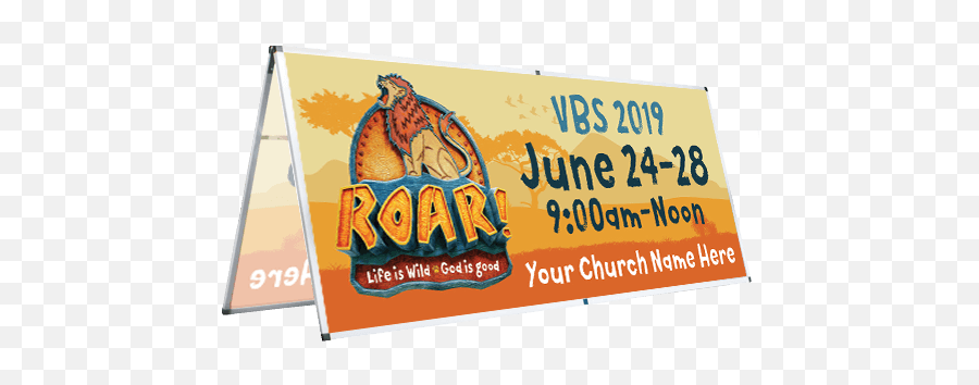 Roar Vbs 2019 - Banner Emoji,Game On Vbs Clipart