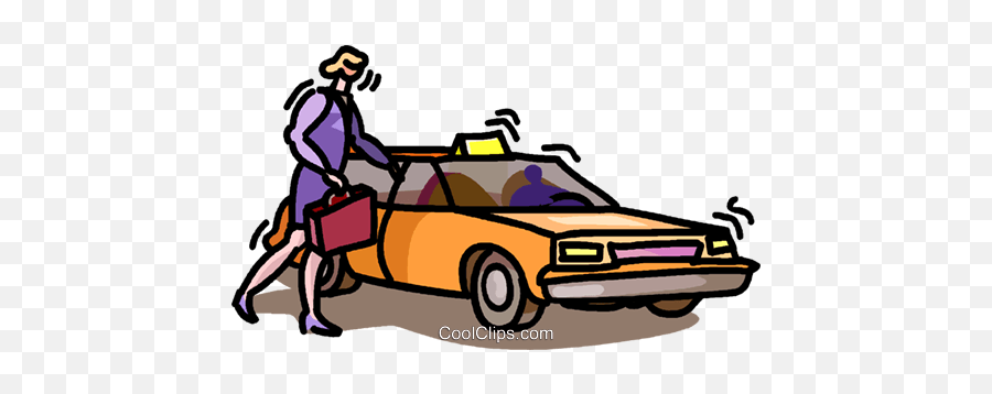 Businesswomen Getting Into A Taxi Royalty Free Vector Clip - Get Into A Car Clipart Emoji,Taxi Clipart