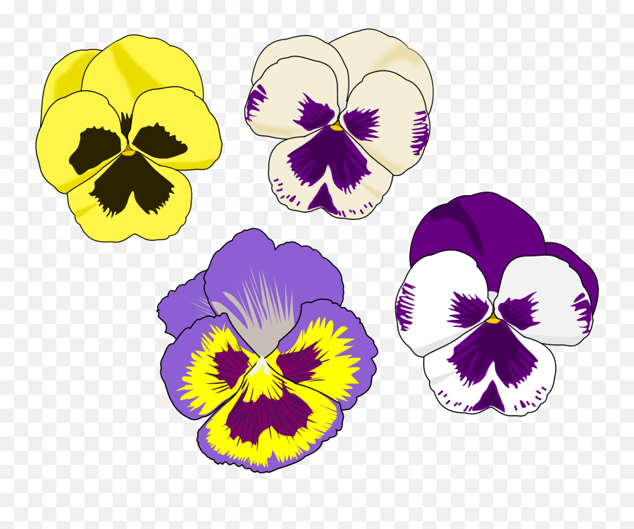 Alice In Wonderland Flowers Clipart - Pansy Clip Art Pansy Clipart Emoji,Flowers Clipart