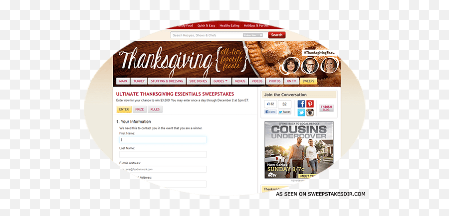 Food Networku0027s Ultimate Thanksgiving Essentials Sweepstakes - Language Emoji,Food Network Logo