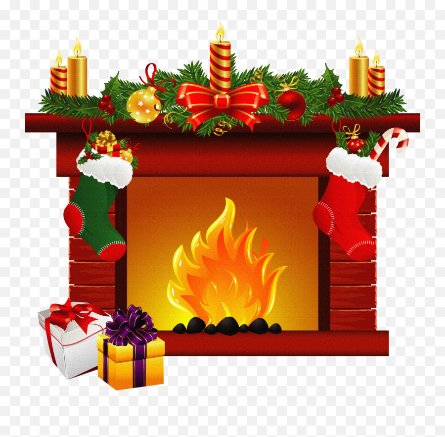 Free Christmas Clipart - Christmas Fireplace Clipart Emoji,Free Christmas Clipart