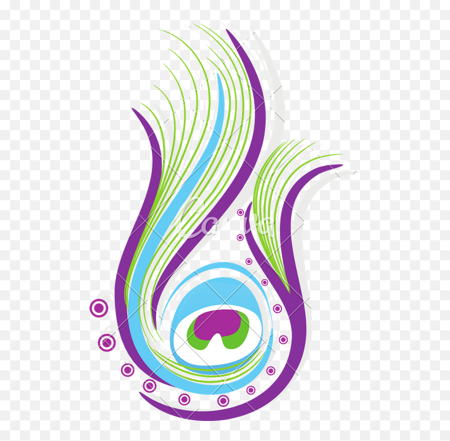 Clip Art Creative Abstract Peacock Feather Design With - Peacock Feather Abstract Drawing Emoji,Peacock Logo