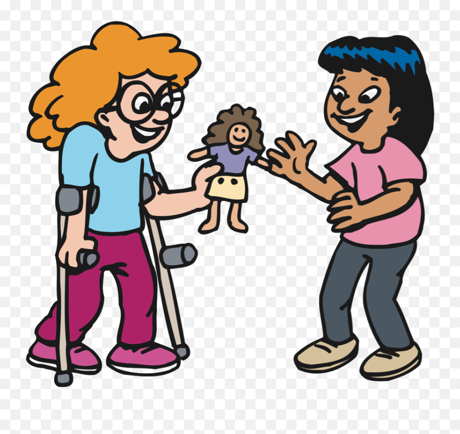 Helping Disabled Person Clipart - Png Download Full Size Help Someone Clip Art Emoji,Sharing Clipart