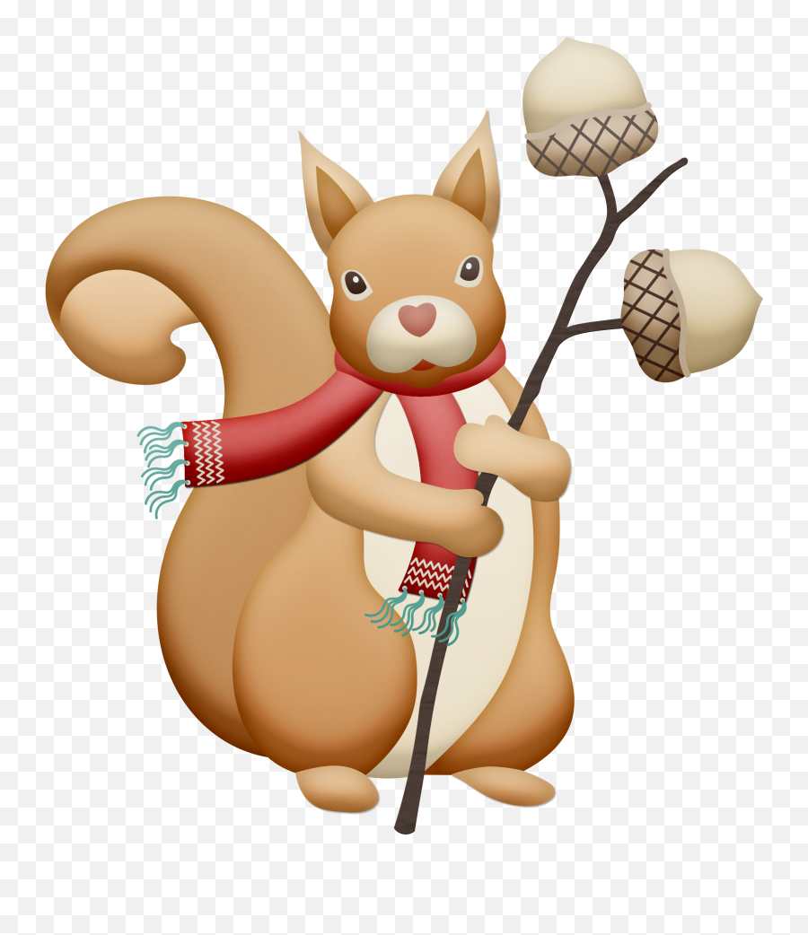 Christmas Autumn Fall Squirrel Clip - Squirrel Clip Art Winter Emoji,Squirrel Clipart