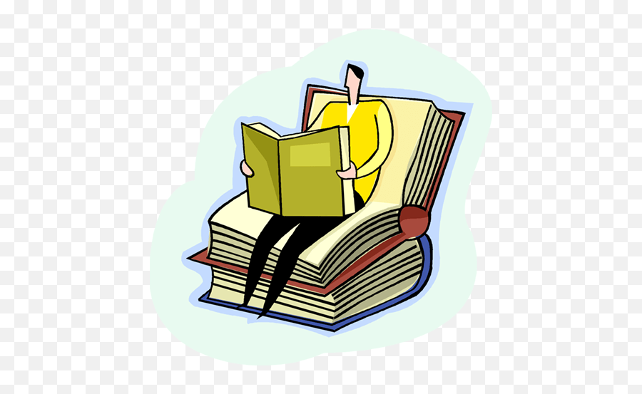 Sitting Books Reading A Book Royalty Free Vector Clip Art - Binomial Emoji,Sitting Clipart