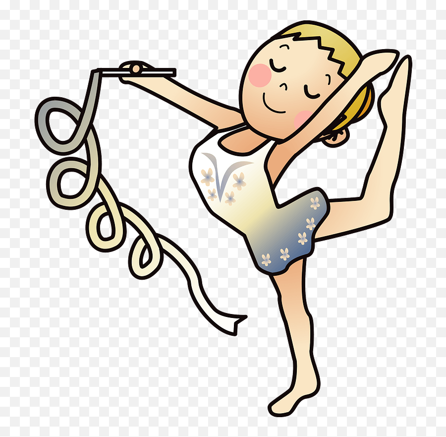 Rhythmic Gymnastics With Ribbon Clipart Free Download - Ribbon Rhythmic Gymnastics Clipart Emoji,Gymnastics Clipart