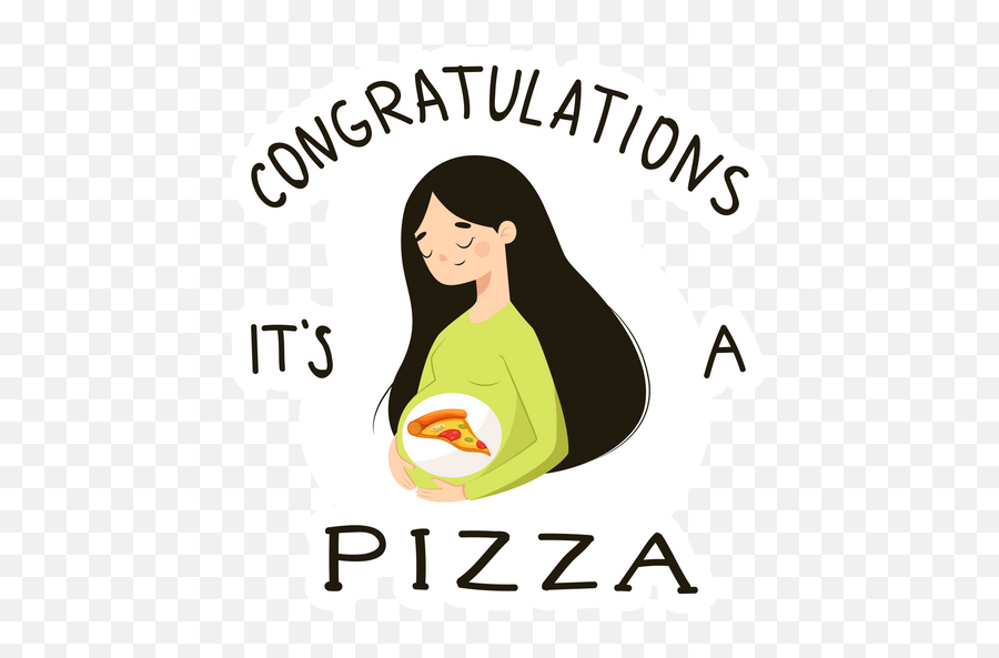 Congratulations Itu0027s A Pizza Sticker - Sticker Mania Hair Design Emoji,Pizza Planet Logo