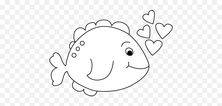 Valentine Clipart Fish Picture 3216581 Valentine Clipart Fish - Cute Picture Black And White Clipart Emoji,Fish Clipart Black And White