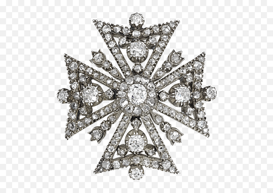 Download Hd Diamond Maltese Cross Brooch - Brooch Emoji,Maltese Cross Png