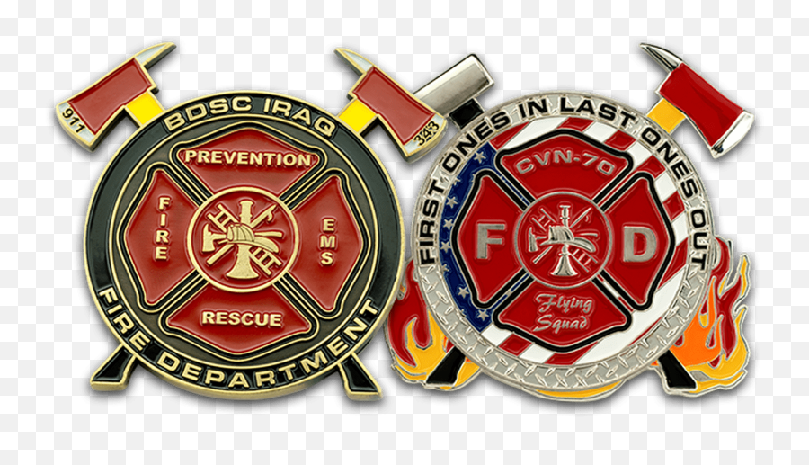 Custom Firefighter Challenge Coins Firefighter Coins Fd Emoji,Fireman Logo