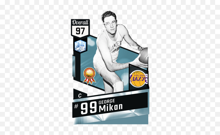 51 George Mikan 97 - Nba 2k17 Myteam Diamond Card Emoji,Nba 2k16 Custom Logo