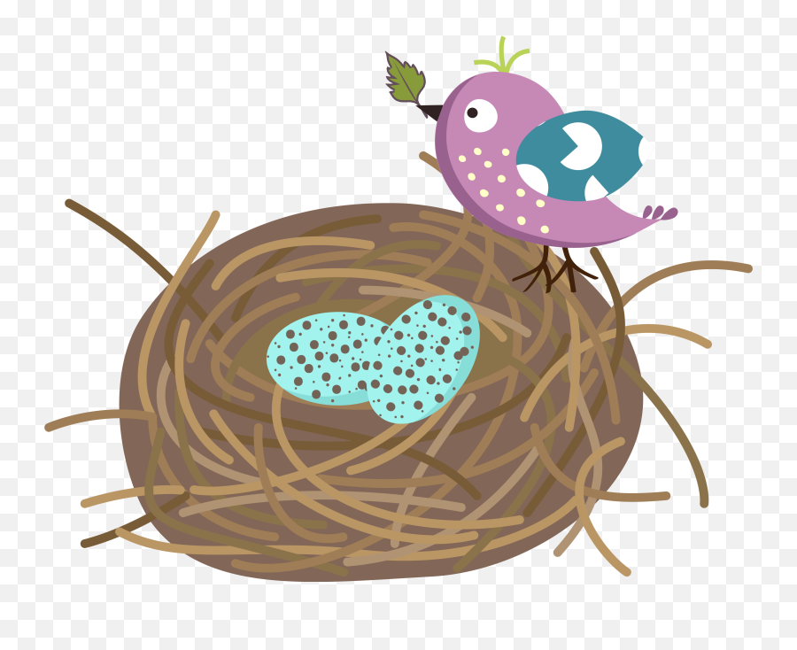 Nest Vector Free Transparent - Bird And Nest With Eggs Clipart Emoji,Nest Clipart