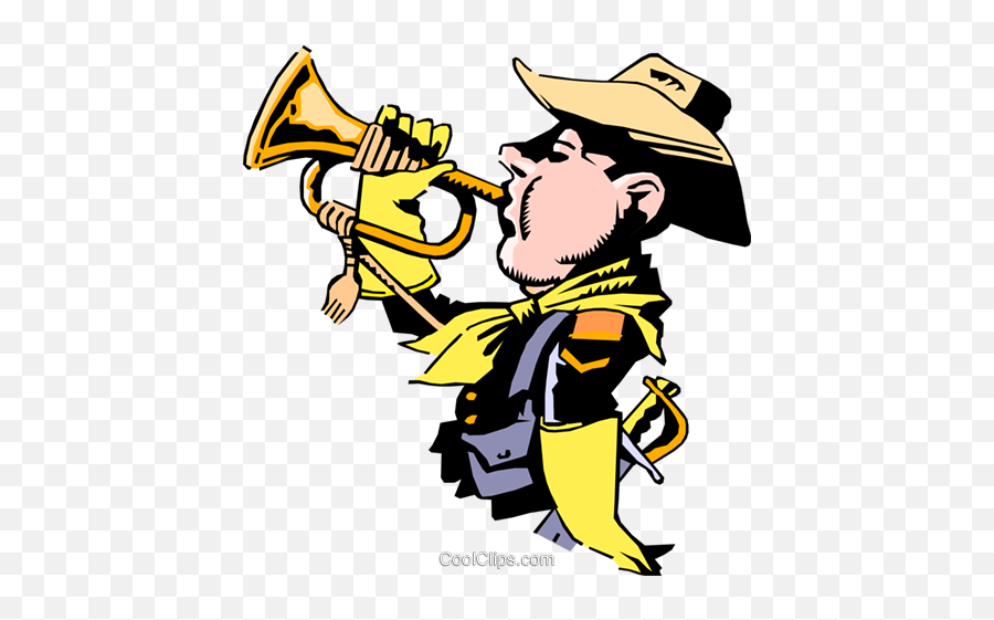 Cartoon Bugle Player Royalty Free Vector Clip Art Emoji,Cavalry Clipart
