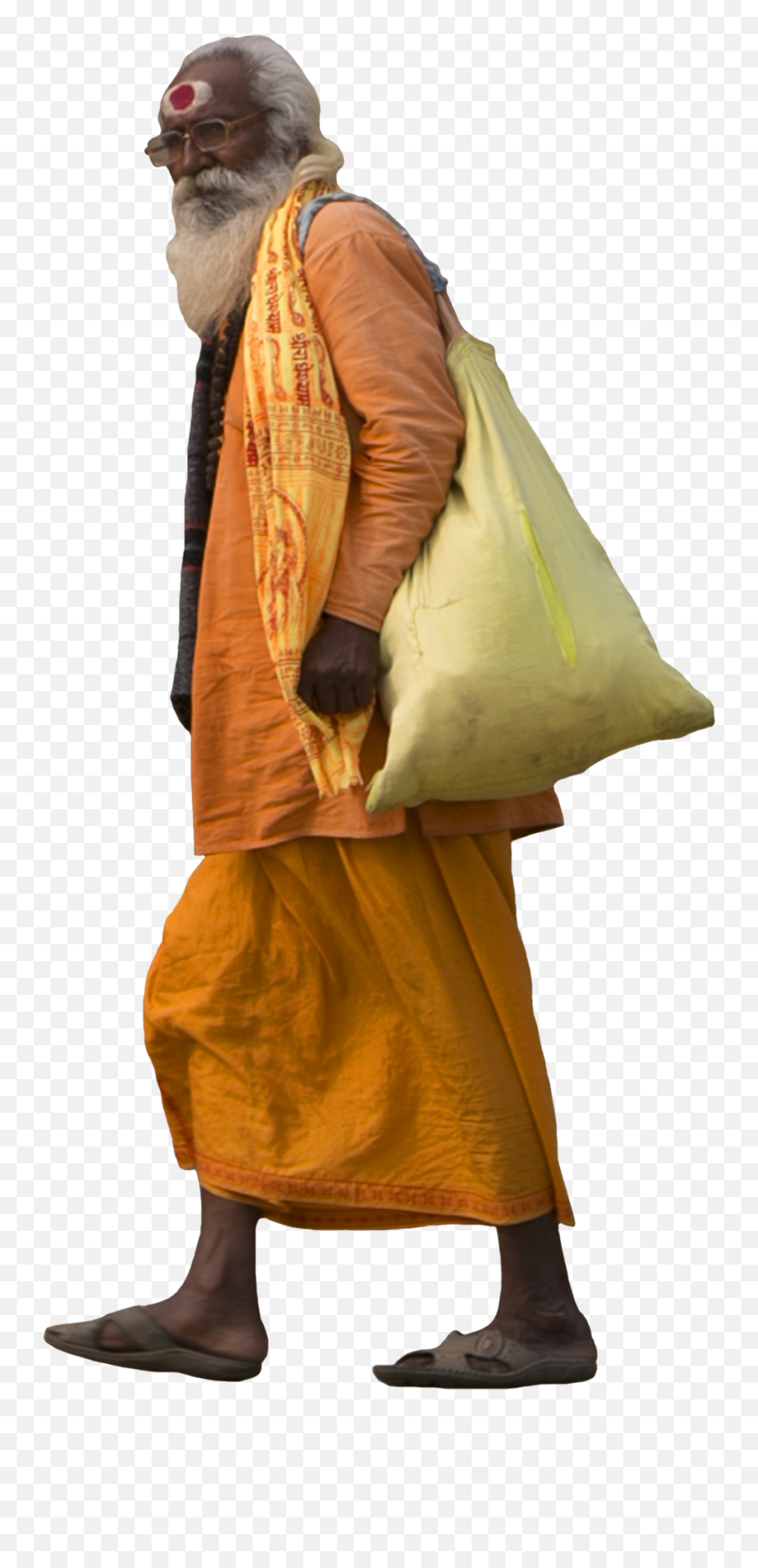 Jugaad Render Sadhu Walking Man Walking Indian Cutout Emoji,Indian Png