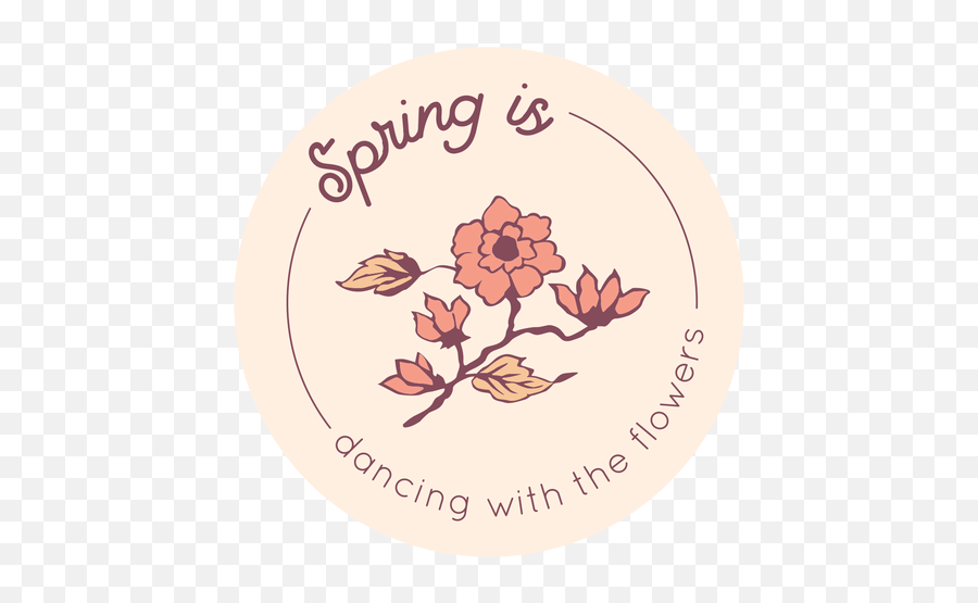 Spring Is Dancing With Flowers Badge Transparent Png U0026 Svg Emoji,Spring Flowers Transparent Background