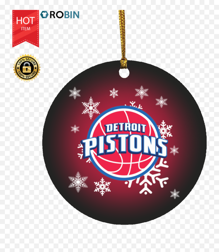 Detroit Pistons Merry Christmas Circle Ornament - Iphone Nba Team Logo Emoji,Detroit Pistons Logo