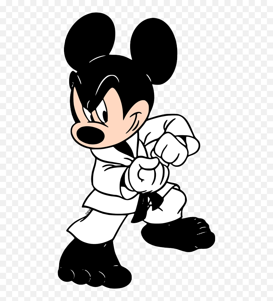 Mickey Mouse Cartoon Clipart Black - Mickey Mouse Karate Clipart Emoji,Cartoon Clipart