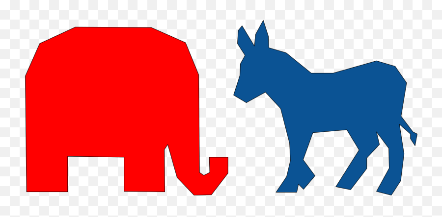 Donkey And Elephant - Democrat Emoji,Republican Elephant Logo