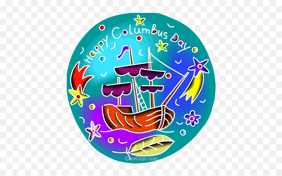Happy Columbus Day Royalty Free Vector - Art Emoji,Columbus Day Clipart