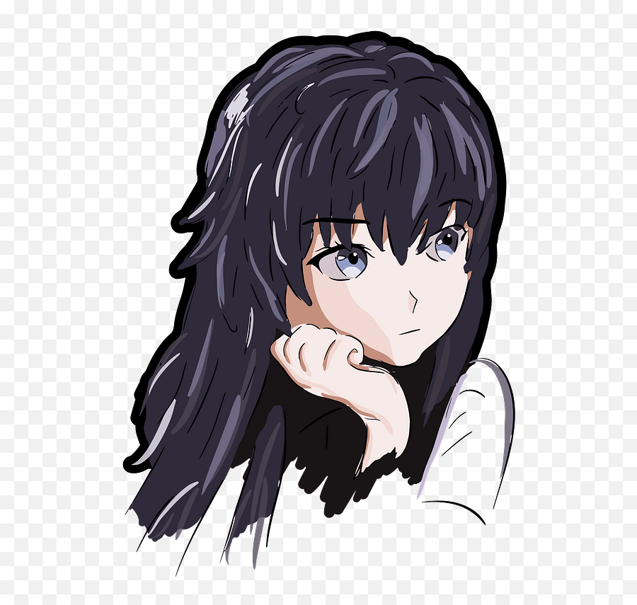 Anime Girl Illustration Clipart - Comic Vector Girl Anime Emoji,Anime Clipart